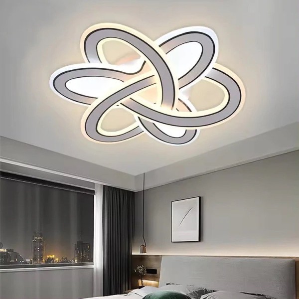 Lustra LED RFAN, Model R9135/520, Cu Telecomanda, 3 Tipuri De Lumina, Intensitate Reglabila, 63W, Alb/Negru [1]