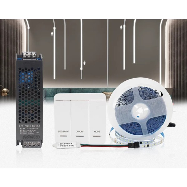 KIT Banda LED Digitala RFAN, Lumina Rosie, 10m, 12W/M, 24V, Transformator 200W, Controler [1]