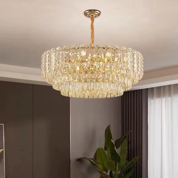 Candelabru RFAN, Model H98046-600, Textura Cristal, Metal, 10 X E27, Auriu [1]