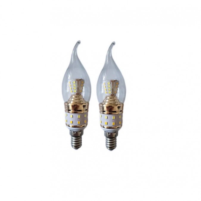 Set 2 X Becuri LED RFAN E14 Lumanare Lumina Calda 3000K 12W