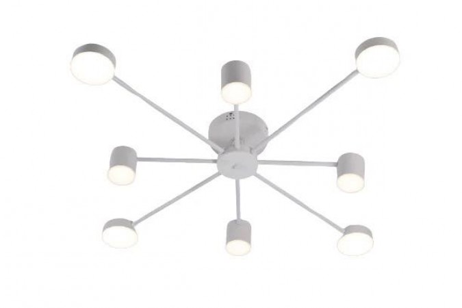 Lustra LED RFAN, Model R9029-8, Cu Telecomanda, 3 Tipuri De Lumina, Intensitate Reglabila, 96W, Alb