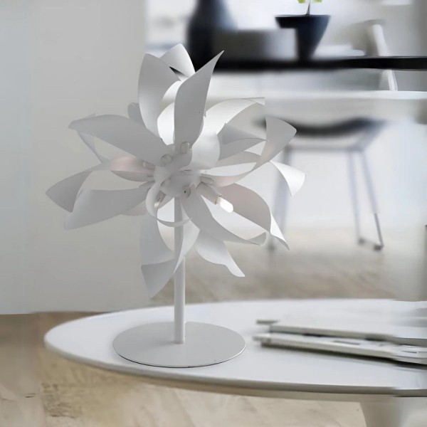Veioza, Metal, Inaltime 50 Cm, Alb/Argintiu [1]