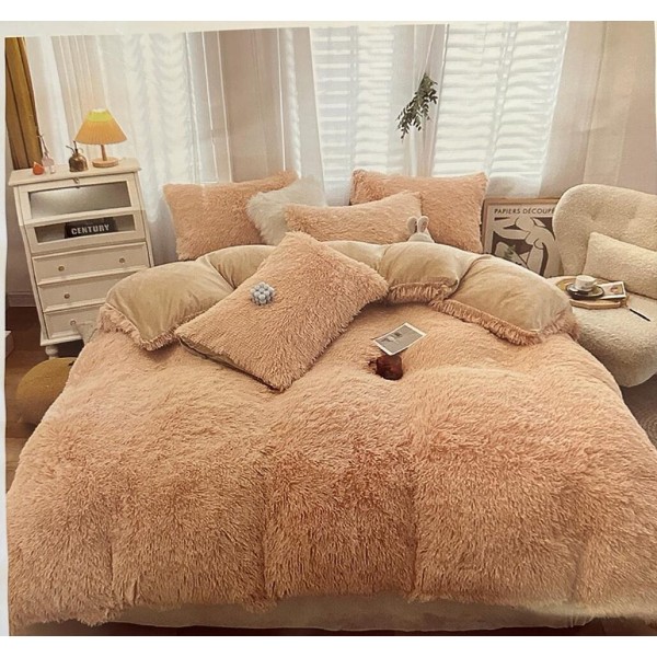 Lenjerie pat dublu, Super Pufoasa COCOLINO Fluffy, 4 piese, Bej [1]