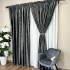 Draperie Catifea Asama cu insertii aurii, Gri inchis - V14, 140cm latime x 260cm inaltime, cu rejansa pt bara [3]