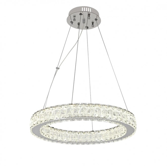 Candelabru LED RFAN, Model 70032-500, Textura Cristal, Metal, 60W, Argintiu