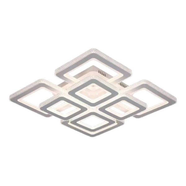 Lustra LED RFAN, Model M601/4+4, Cu Telecomanda, 3 Tipuri De Lumina, Intensitate Reglabila, 400W, Alb [1]