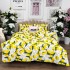 Lenjerie de Pat Dublu, Bumbac Ranforce, 6 piese, Croită cu Grija in Atelierul Cumparamisim - Lux Suprem, Rafinament Desăvârșit, Confort Regal, Alb, Galben, lămâi si flori de lămâi  [5]
