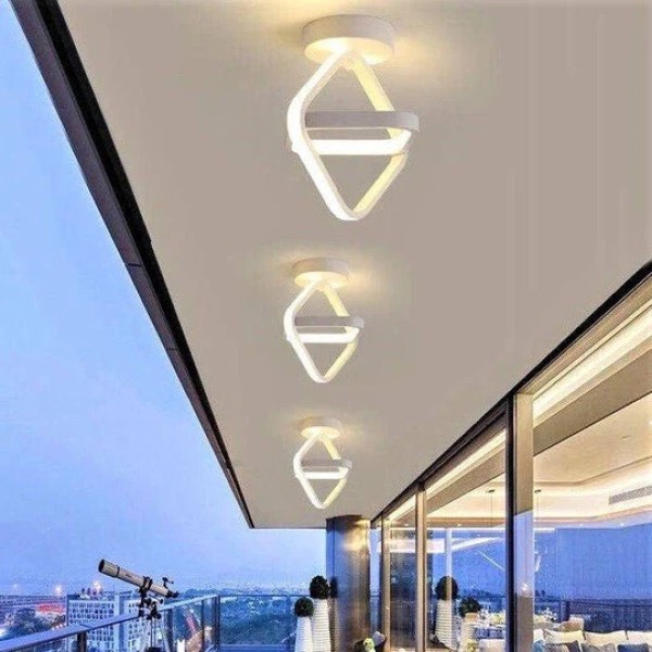 Lustra LED RFAN, Model D201WH, 3 Tipuri De Lumina, 48W, Alb [1]