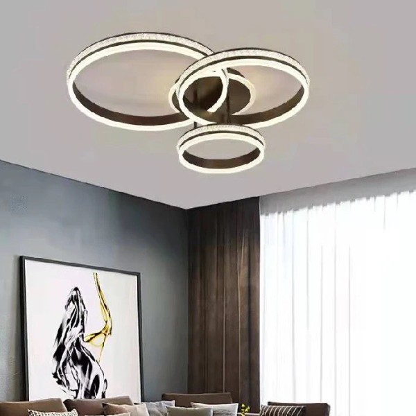 Lustra LED RFAN, Model F2331-3, Cu Telecomanda, 3 Tipuri De Lumina, Intensitate Reglabila, 296W, Maro [1]