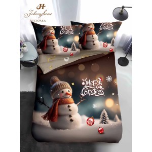 Lenjerie pat 1 PERSOANA, BUMBAC FINET, 4 piese, Identică cu Poza, Craciun, Multicolor, om de zăpadă Lenjerie pat 1 PERSOANA, BUMBAC FINET, 4 piese, Identică cu Poza, Craciun, Multicolor, om de zăpadă