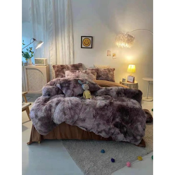 Lenjerie pat super pufoasa COCOLINO Fluffy 4 piese cenușiu degrade [1]