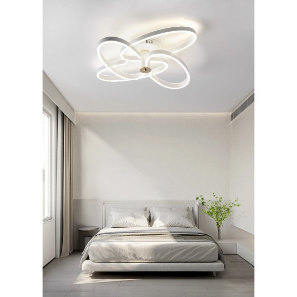Lustra LED RFAN, Model T9874, Cu Telecomanda, 3 Tipuri De Lumina, Intensitate Reglabila, 288W, Alb/Auriu [1]