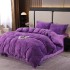 Lenjerie de Pat Dublu, Cocolino Ultra Pufoasă, 4 piese, cu Fluturi 3D, Mov [2]