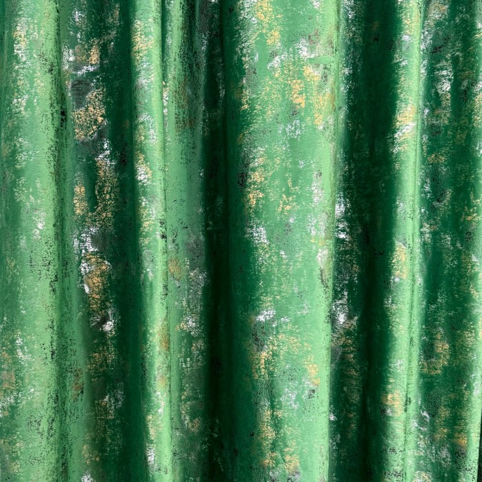 Draperie Catifea Asama cu insertii aurii - LA COMANDA pe dimensiunile tale, Verde Smarald - V12
