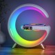 Lampa LED 16cm cu Boxa Bluetooth, incarcator Wireless, Lumini RGB Și Ceas Integrat