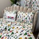 Set Lenjerie Pat Dublu Crăciun 4 Piese + 2 Draperii 150x235cm din Bumbac Ranforsat – Confort și Eleganță, Fabricat în România, Alb, Verde, Rosu, Spargatorul de Nuci, brazi