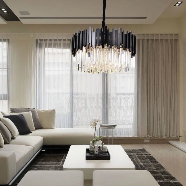 Candelabru RFAN, Model WL339/300, Textura Cristal, Metal, 3 X E27, Negru [1]