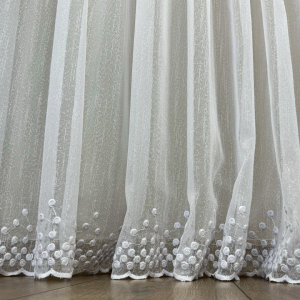 Perdea Dolce din IN Brodat - 600cm x 240cm, Tiv lat,  Alb [1]