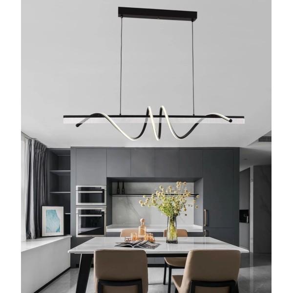Pendul LED RFAN, Model 1685, cu Telecomanda, 3 Tipuri De Lumina, Inaltime Reglabila, 57W, Negru [1]