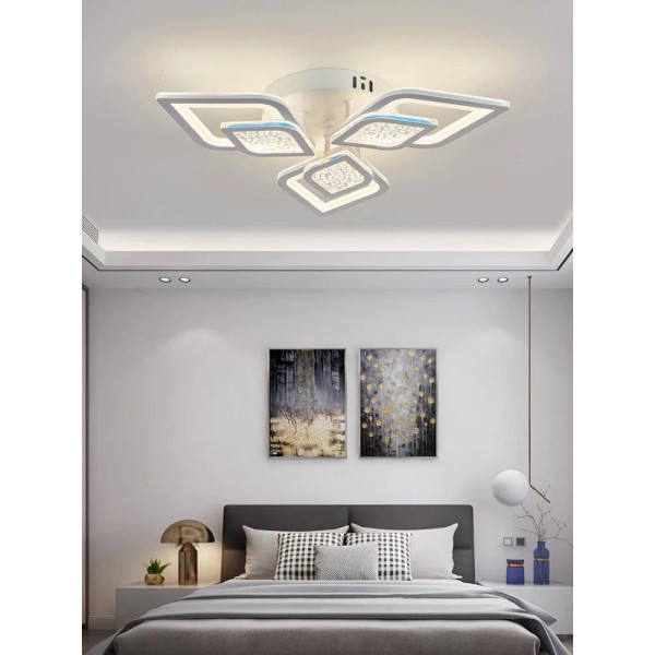 Lustra LED RFAN, Model M408-3, Cu Telecomanda, 3 Tipuri De Lumina, Intensitate Reglabila, 108W, Alb [1]