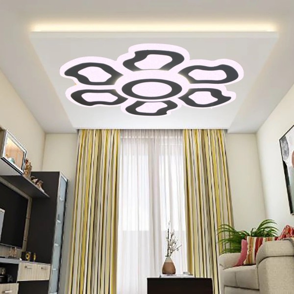 Lustra LED RFAN, Model 8119-3, Cu Telecomanda, 3 Tipuri De Lumina, Intensitate Reglabila, 120W, Alb [1]