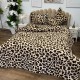 Lenjerie pat dublu, Super Pufoasa COCOLINO, 4 piese, Bej, Maro, animal print