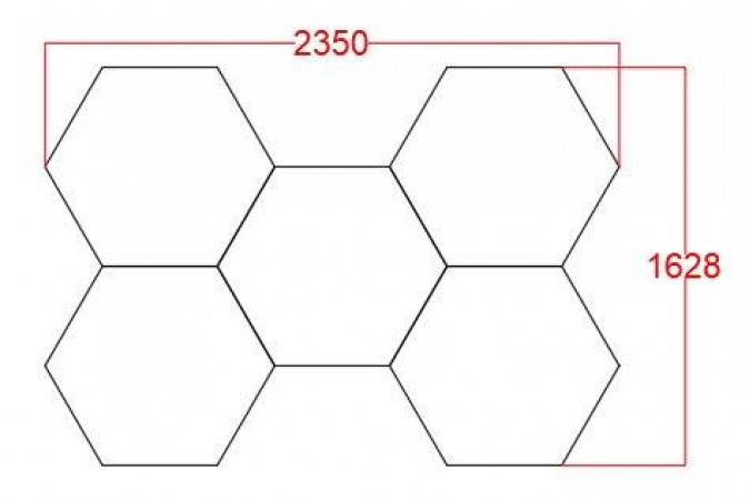 HoneyComb LED RFAN, 5 X Hexagon, Lumina Rece, 6500K, 192W