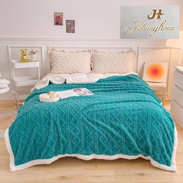 Patura CoCoLiNo tip Tricotaj cu blanita, 200x230cm, Turquoise [1]