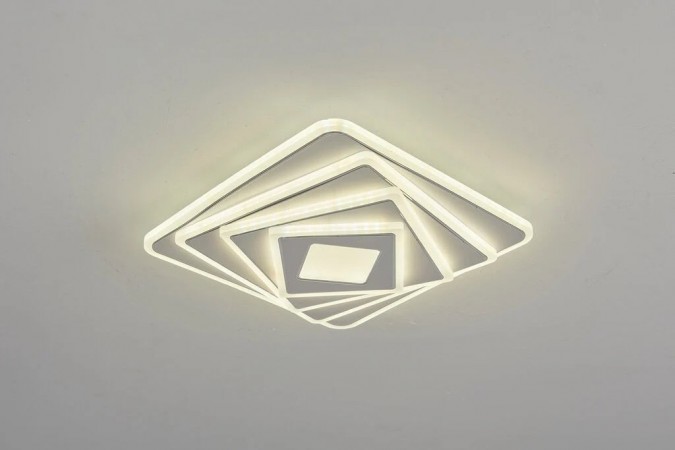 Lustra LED RFAN, Model 1573, 3 Tipuri De Lumina, 60W, Alb