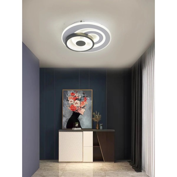 Aplica LED RFAN, Model 9355-240, 3 Tipuri De Lumina, 74W, Alb/Negru [1]