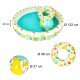 Set 3 piese Piscina gonflabila colac si minge Multicolor 122 cm