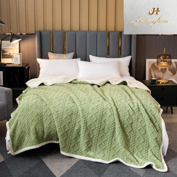 Patura CoCoLiNo tip Tricotaj cu blanita, 200x230cm, Vernil [1]
