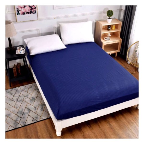 Cearsaf cu Elastic, JoJo Home, Damasc Finetat, 180x200 cm, Albastru [1]