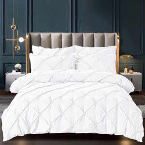 Lenjerie de Pat Premium, JOJO HOME,  Finet cu Pliuri Brodate, 6 Piese, Nesifonabilă și Durabilă, Alb Lenjerie de Pat Premium, JOJO HOME,  Finet cu Pliuri Brodate, 6 Piese, Nesifonabilă și Durabilă, Alb