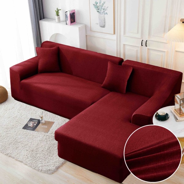 Set husa pentru coltar M + L, Elastica, Jojo Home, Vișiniu, Uni [1]
