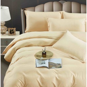 Lenjerie HoReCa, pat dublu, Damasc Finetat Deluxe, 6 piese, crem Lenjerie HoReCa, pat dublu, Damasc Finetat Deluxe, 6 piese, crem