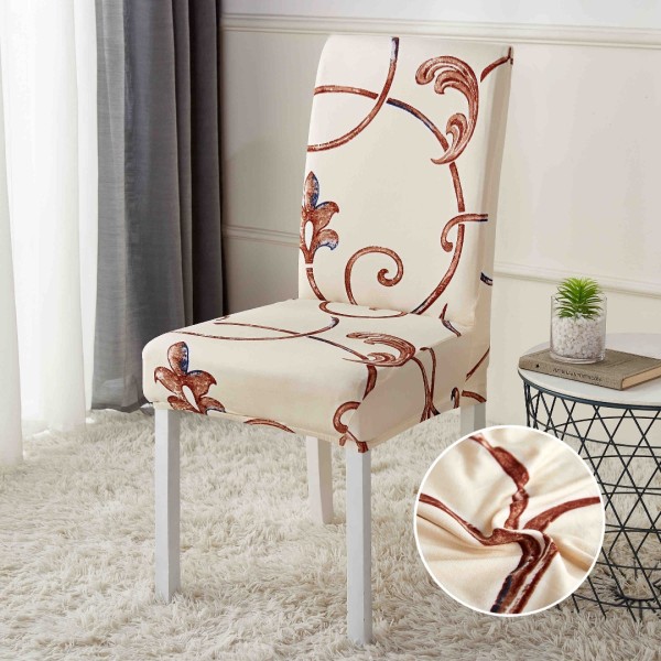 Set 6 huse universale pentru scaun, ELASTICE, Jojo Home, Crem, model clasic [1]