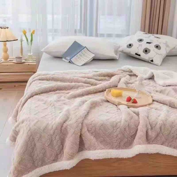 Patura CoCoLiNo tip Tricotaj cu blanita, 200x230cm, Jojo Home, Bej [1]