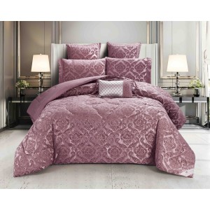 Set Cadou Luxury, Jojo Home, Jacquard Regal, 7 Piese, Cu Pilota Inclusa, Mov