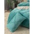 Lenjerie pat dublu, Catifea Deluxe, cu pliuri brodate, 4 piese, Jojo Home, Aqua [4]