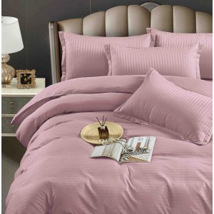 Lenjerie HoReCa, pat dublu, Damasc Finetat Deluxe cu Elastic, 6 piese, Jojo Home, Roz Prafuit Lenjerie HoReCa, pat dublu, Damasc Finetat Deluxe cu Elastic, 6 piese, Jojo Home, Roz Prafuit