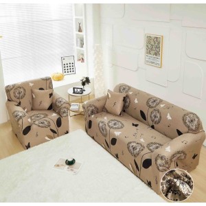 Husa Elastica Pentru Canapea 3 Locuri - L - Jojo Home, Bej, Papadii