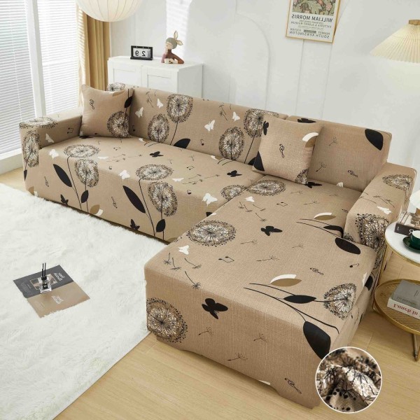 Set husa pentru coltar M + L, Elastica, Jojo Home, Bej, Papadii [1]