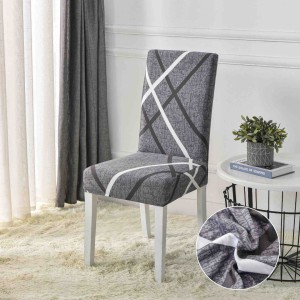 Set 6 huse universale pentru scaun, ELASTICE, Jojo Home, Gri, Dungi Set 6 huse universale pentru scaun, ELASTICE, Jojo Home, Gri, Dungi