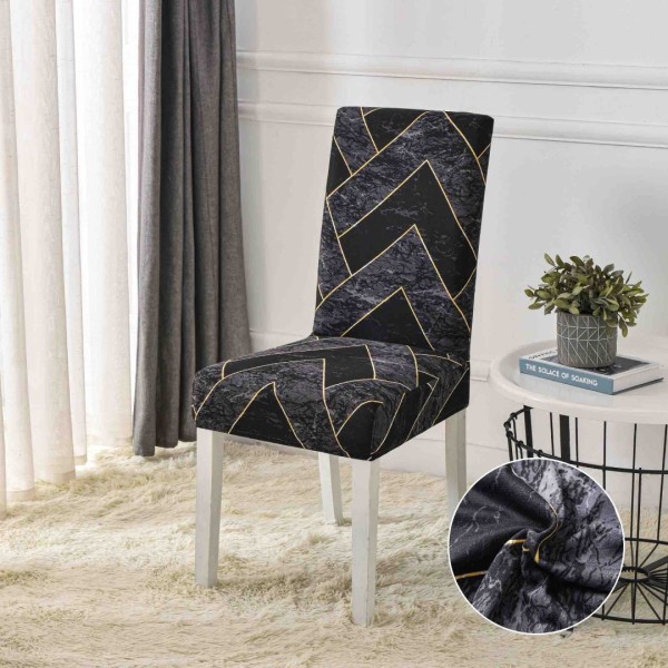 Set 6 huse universale pentru scaun, ELASTICE, Jojo Home, Negru, model clasic [1]