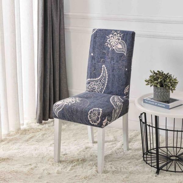 Set 6 huse universale pentru scaun, ELASTICE, Jojo Home, Albastru, model clasic [1]