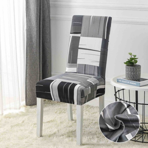Set 6 huse universale pentru scaun, ELASTICE, Jojo Home, Gri, model clasic [1]