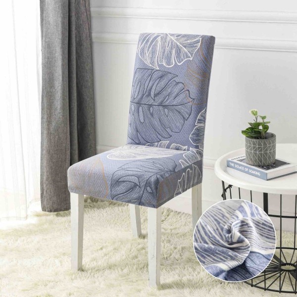 Set 6 huse universale pentru scaun, ELASTICE, Jojo Home, Bleu, frunze [1]
