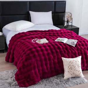 Pătură Luxury Soft Touch, Jojo Home, cu Blăniță Artificială Tip Iepure, 200x230 cm, cu Fermoar, Grena Pătură Luxury Soft Touch, Jojo Home, cu Blăniță Artificială Tip Iepure, 200x230 cm, cu Fermoar, Grena