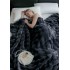 Pătură Luxury Soft Touch, Jojo Home, cu Blăniță Artificială Tip Iepure, 200x230 cm, cu Fermoar, Antracit [3]